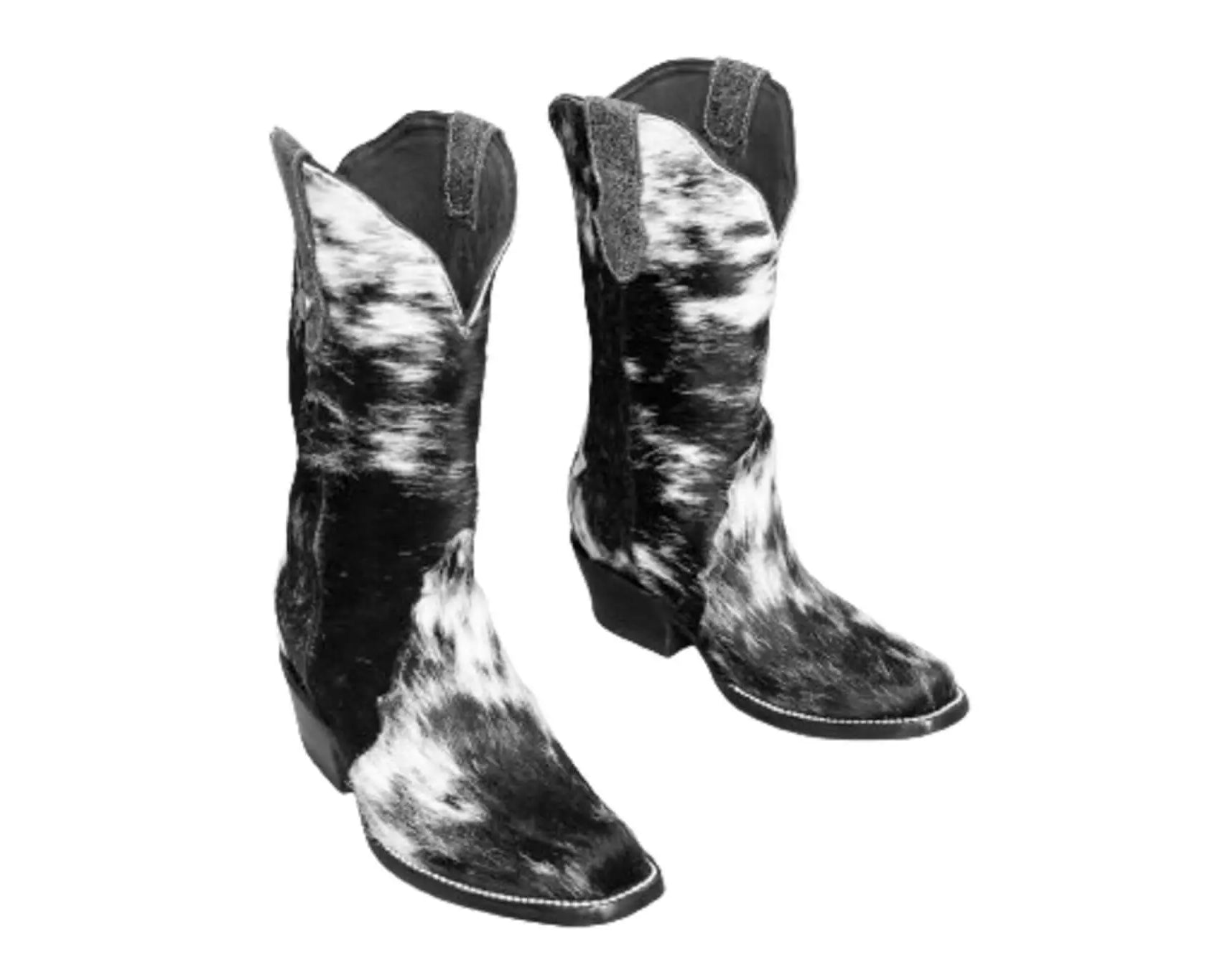 Carmen Tall Cowhide Boots – Hair-on Hide – Size 7 – Handmade Western Boots for Women