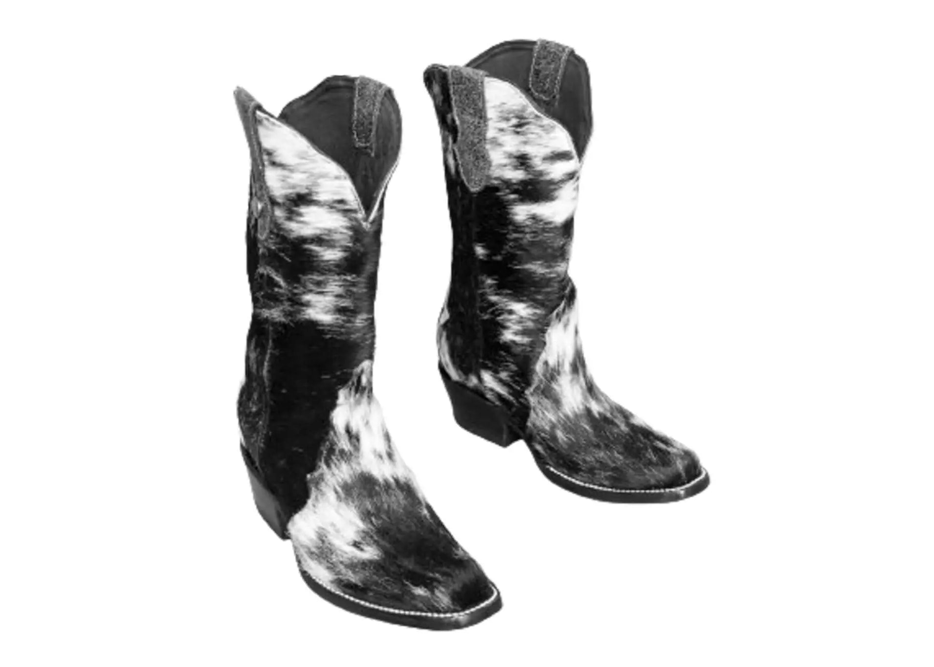 Carmen Tall Cowhide Boots – Hair-on Hide – Size 7 – Handmade Western Boots for Women