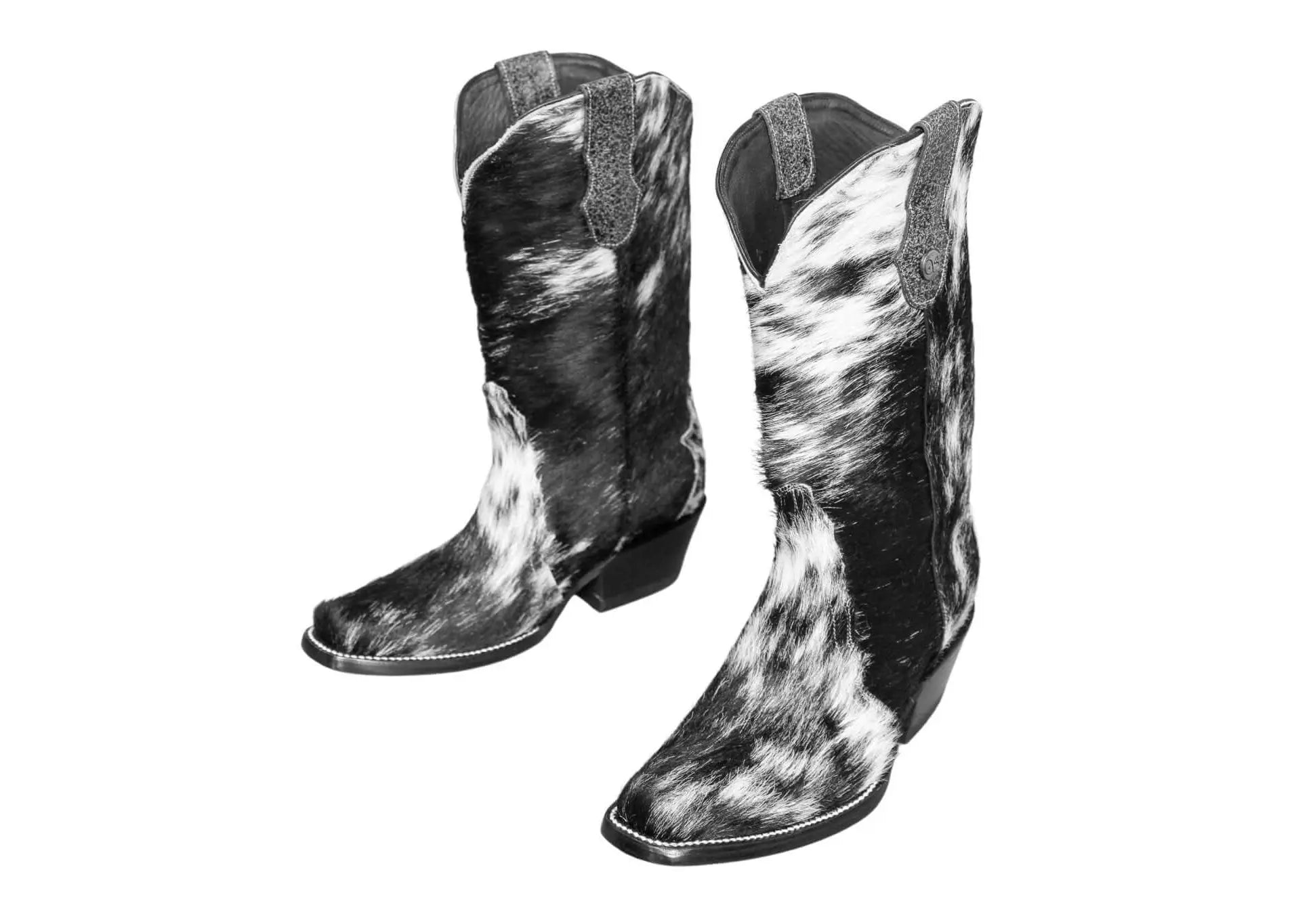 Carmen Tall Cowhide Boots – Hair-on Hide – Size 7 – Handmade Western Boots for Women
