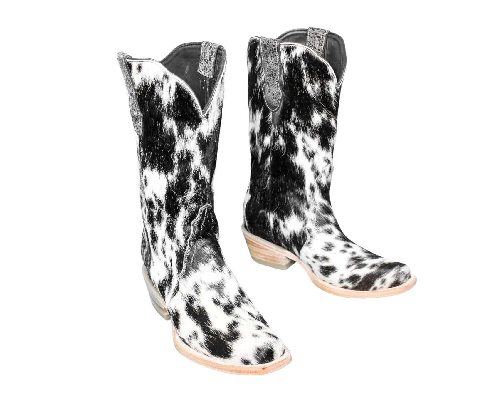 Carmen Tall Cowhide Boots – Hair-on Hide – Size 8 – Handmade Western Boots for Women