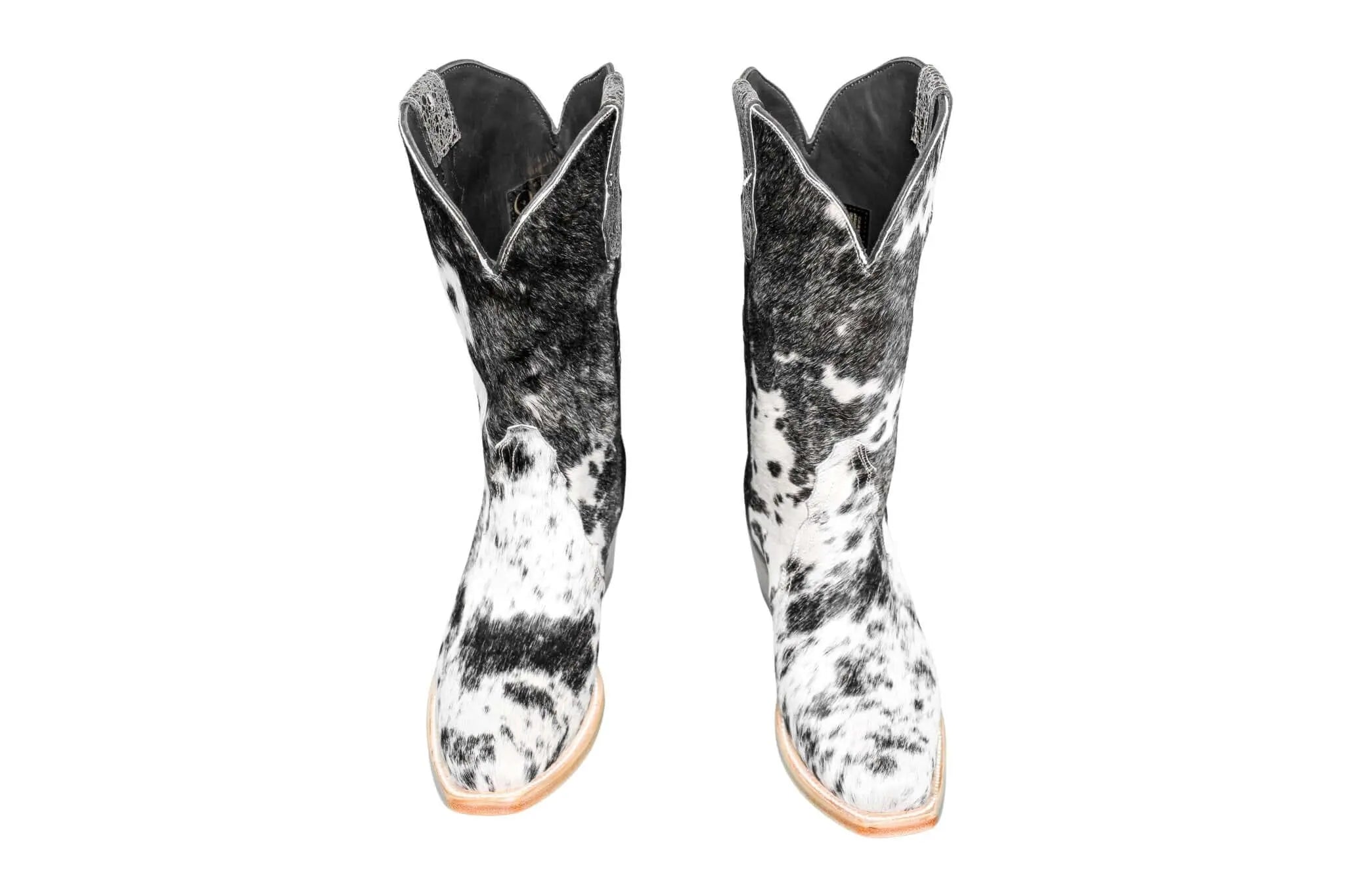 Carmen Tall Cowhide Boots – Hair-on Hide – Size 8 – Handmade Western Boots for Women