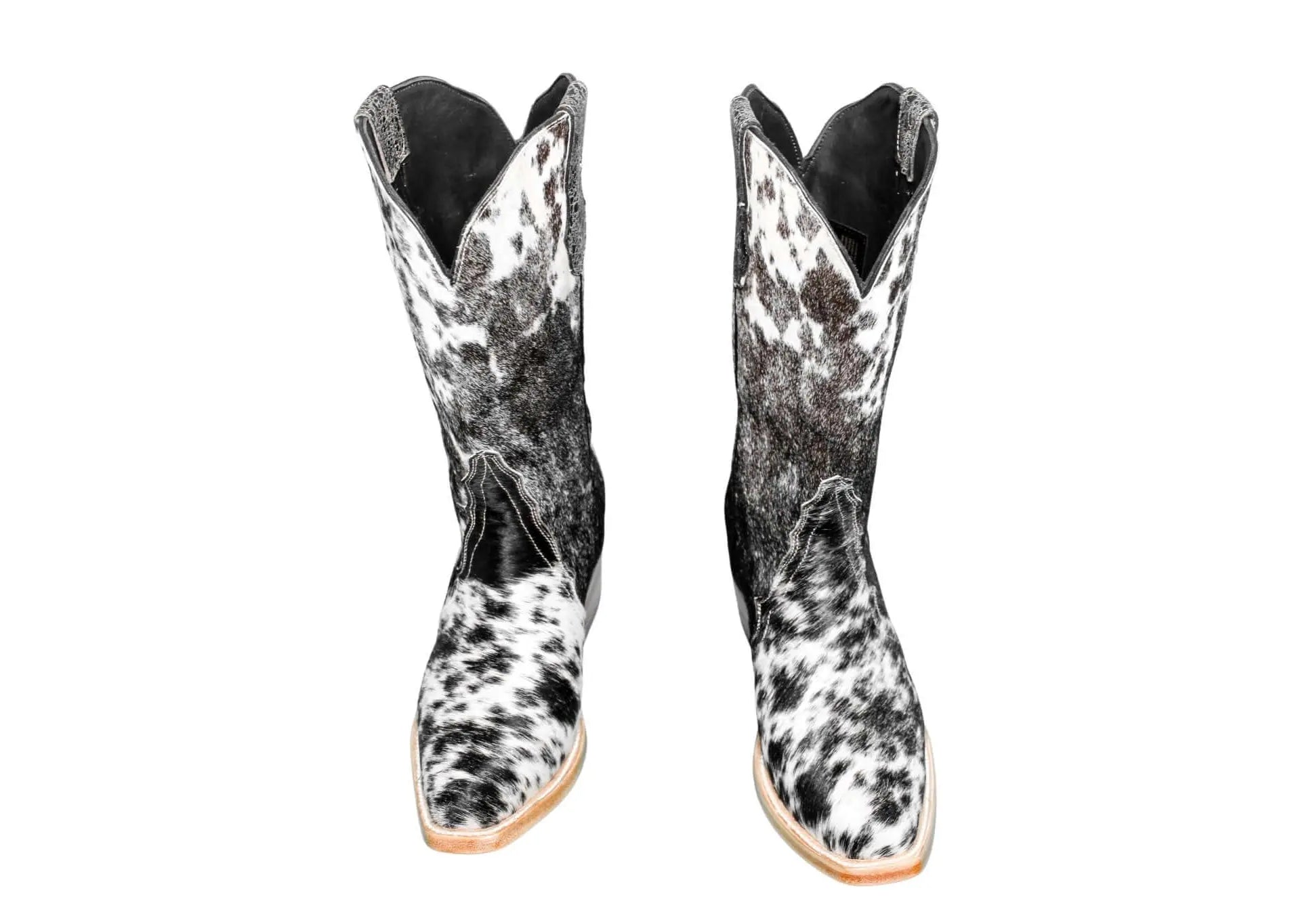 Carmen Tall Cowhide Boots – Hair-on Hide – Size 8 – Handmade Western Boots for Women