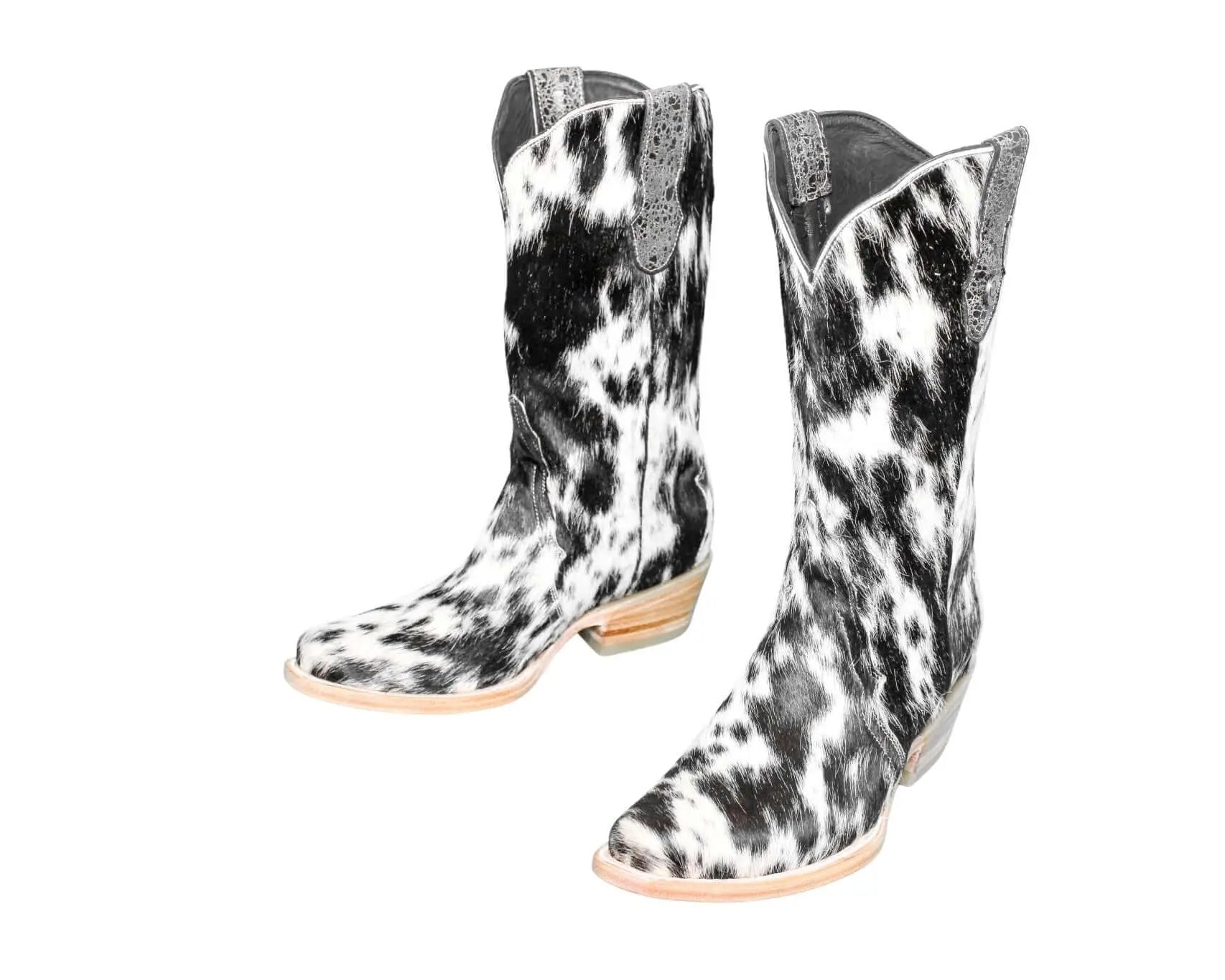 Carmen Tall Cowhide Boots – Hair-on Hide – Size 8 – Handmade Western Boots for Women