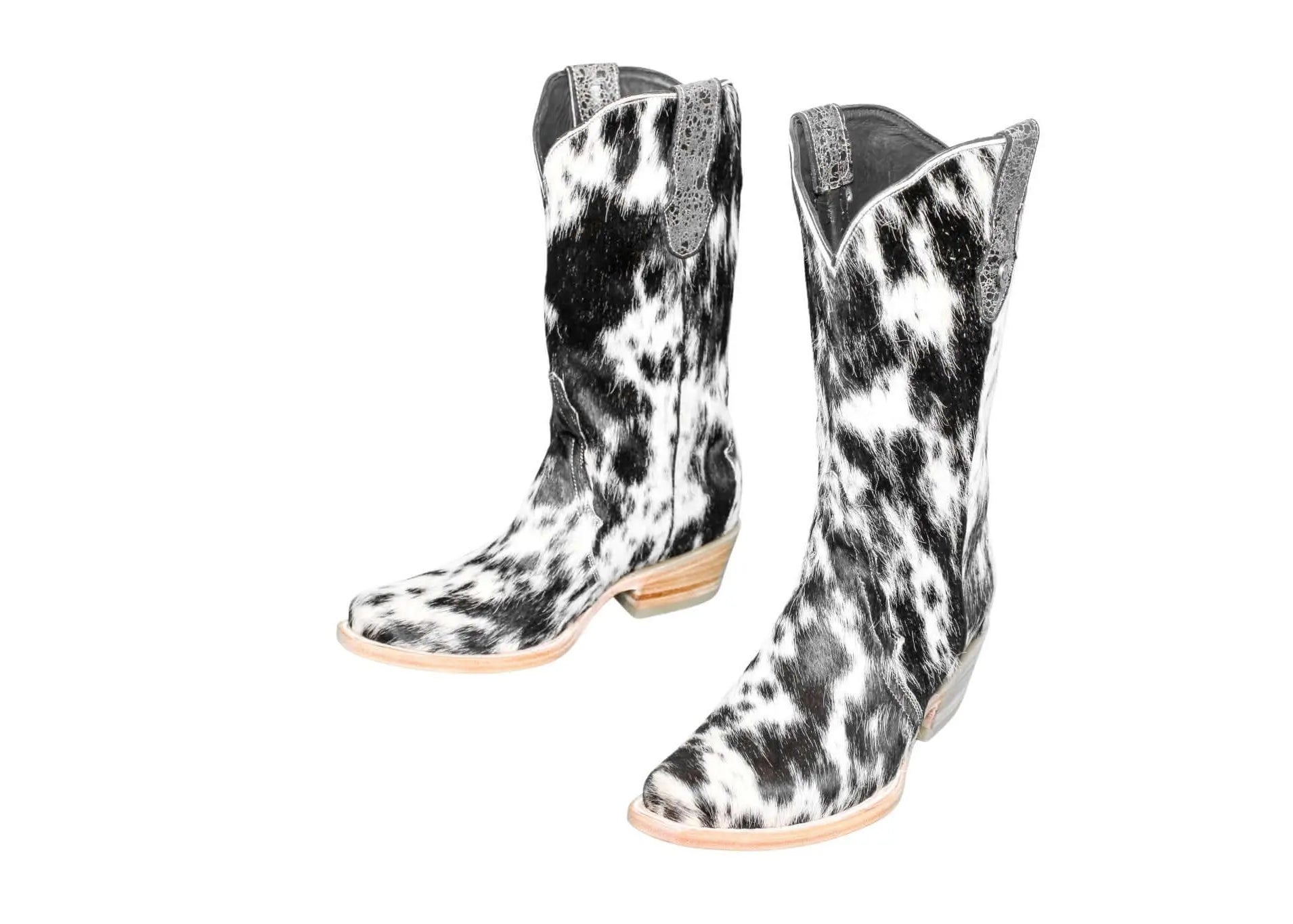 Carmen Tall Cowhide Boots – Hair-on Hide – Size 8 – Handmade Western Boots for Women