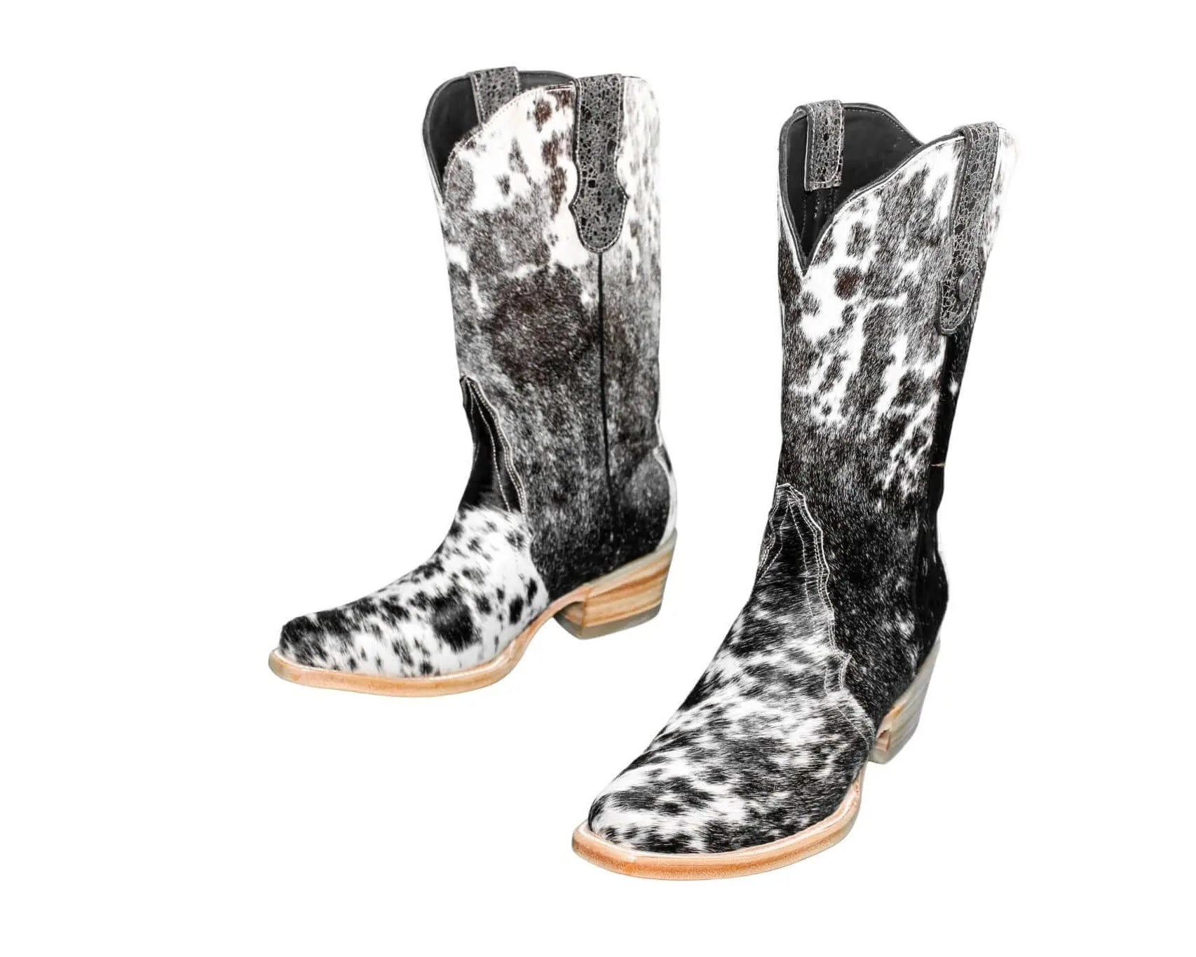 Carmen Tall Cowhide Boots – Hair-on Hide – Size 8 – Handmade Western Boots for Women