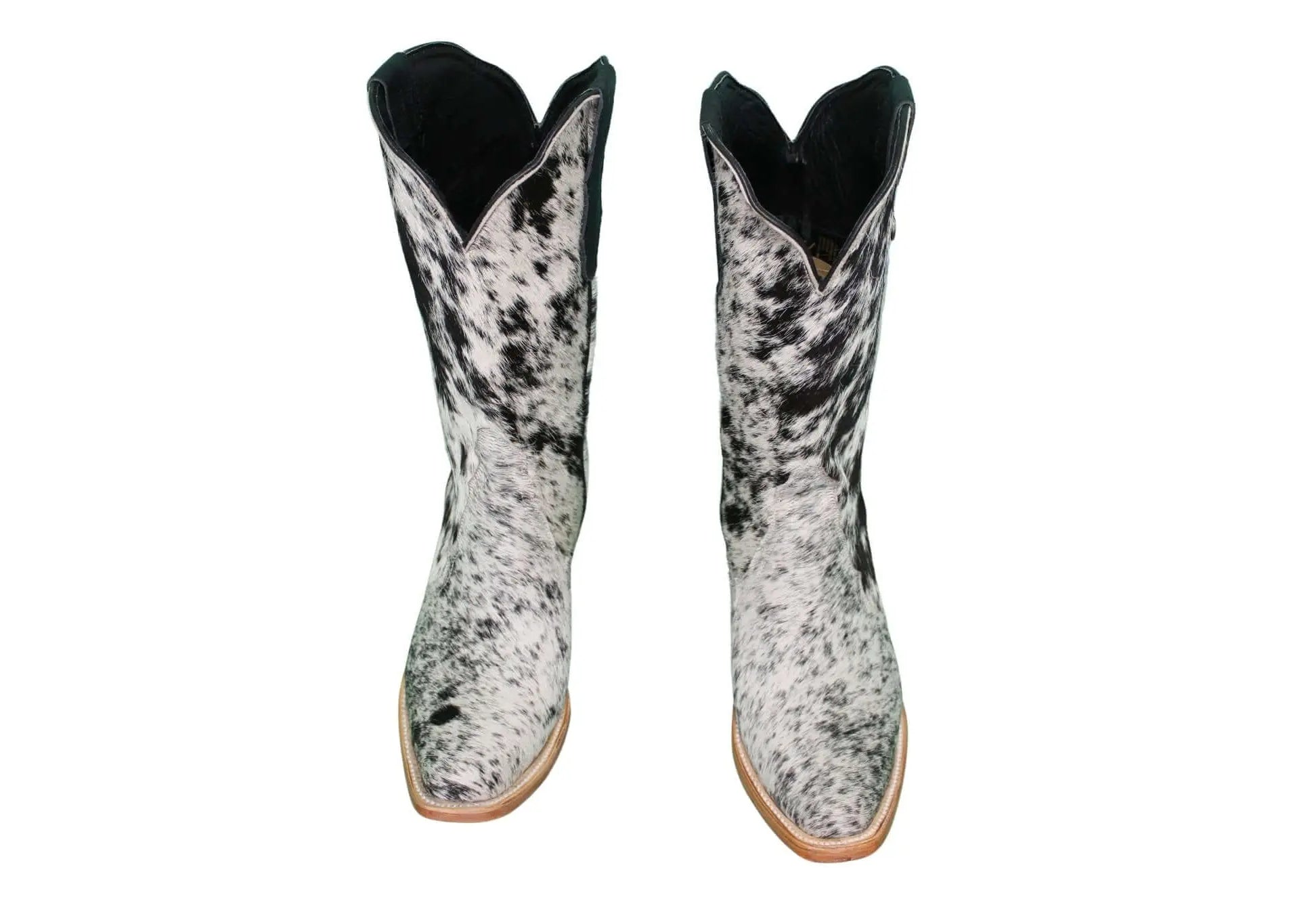 Carmen Tall Cowhide Boots – Hair-on Hide – Size 8 – Handmade Western Boots for Women