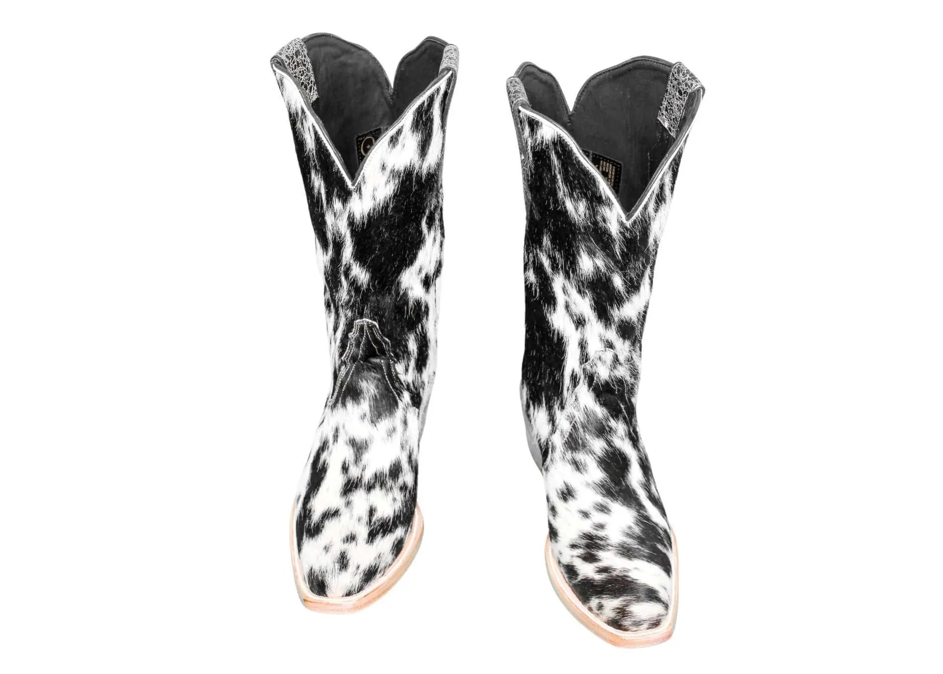 Carmen Tall Cowhide Boots – Hair-on Hide – Size 8 – Handmade Western Boots for Women