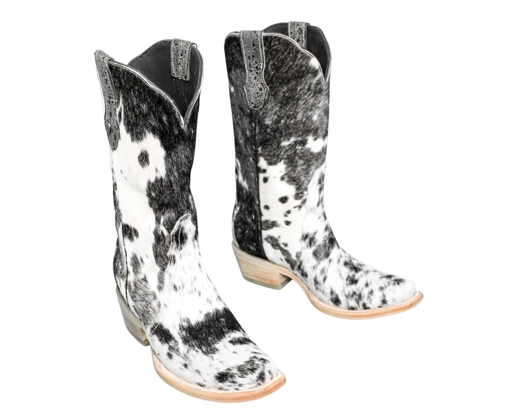 Carmen Tall Cowhide Boots – Hair-on Hide – Size 8 – Handmade Western Boots for Women