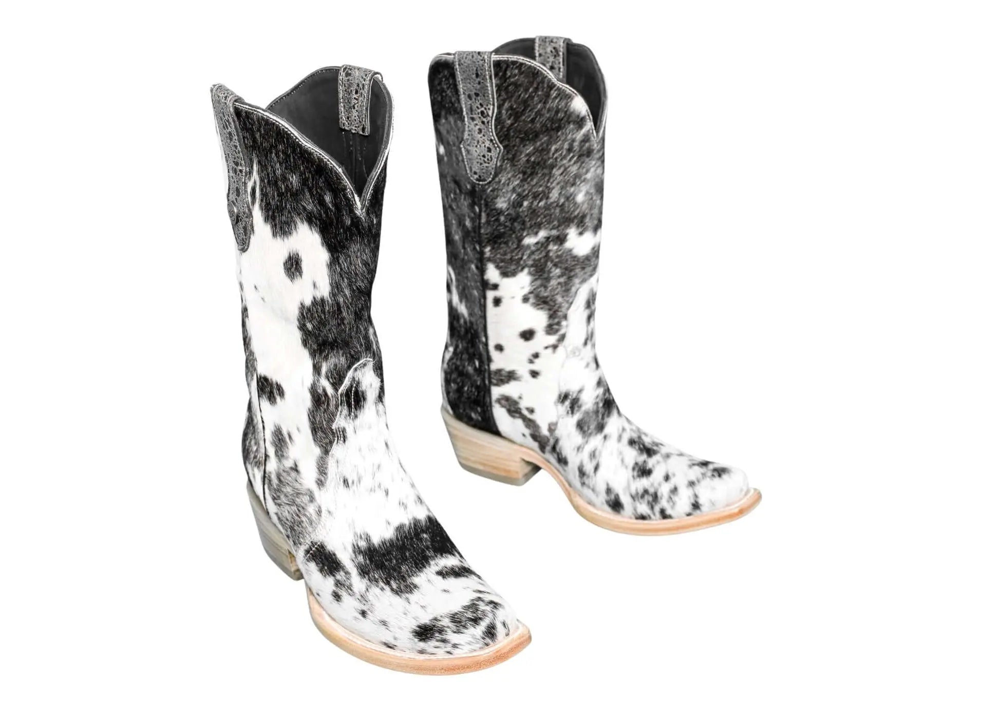 Carmen Tall Cowhide Boots – Hair-on Hide – Size 8 – Handmade Western Boots for Women