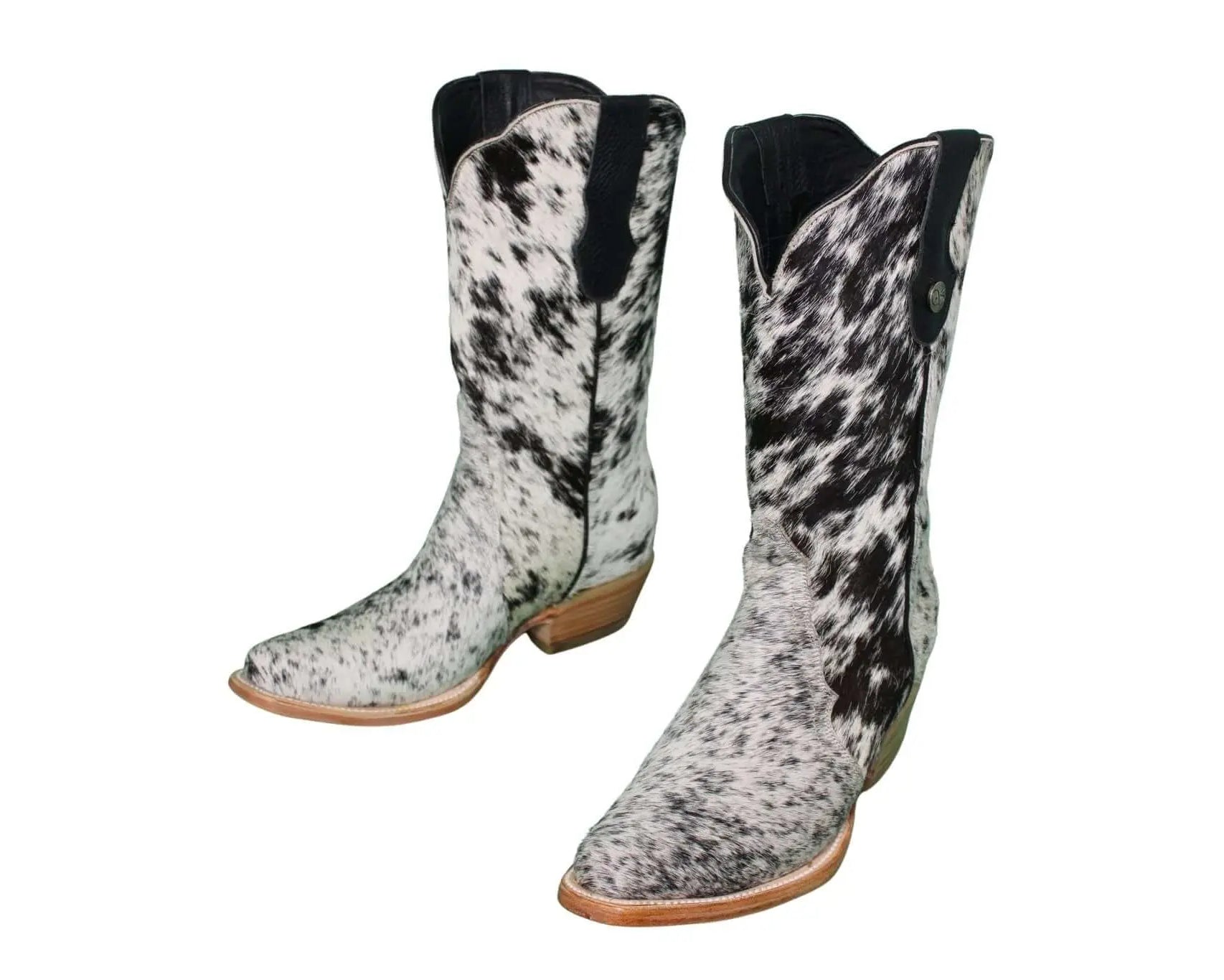 Carmen Tall Cowhide Boots – Hair-on Hide – Size 8 – Handmade Western Boots for Women