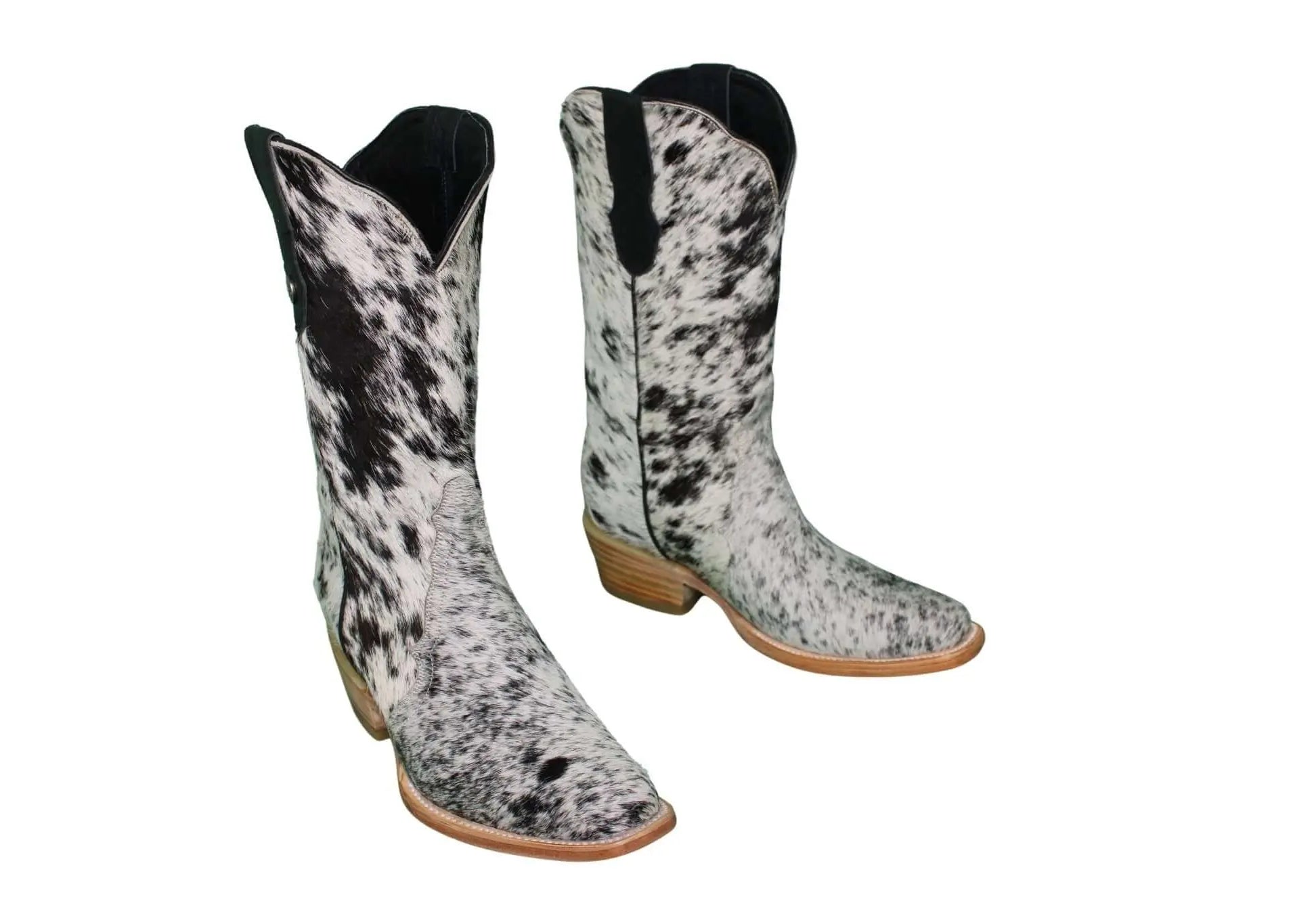 Carmen Tall Cowhide Boots – Hair-on Hide – Size 8 – Handmade Western Boots for Women