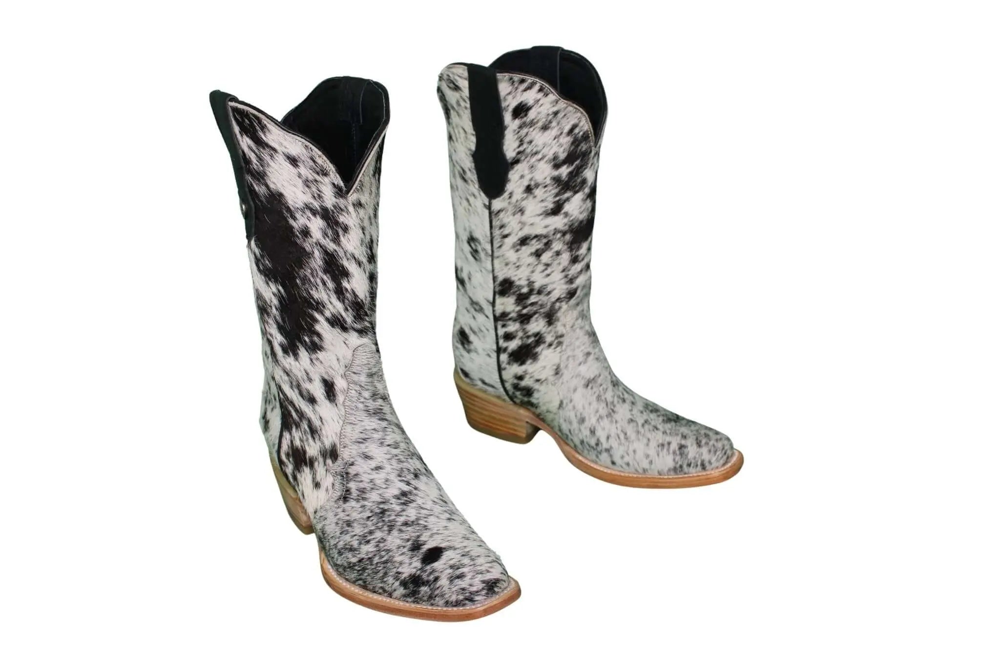 Carmen Tall Cowhide Boots – Hair-on Hide – Size 8 – Handmade Western Boots for Women