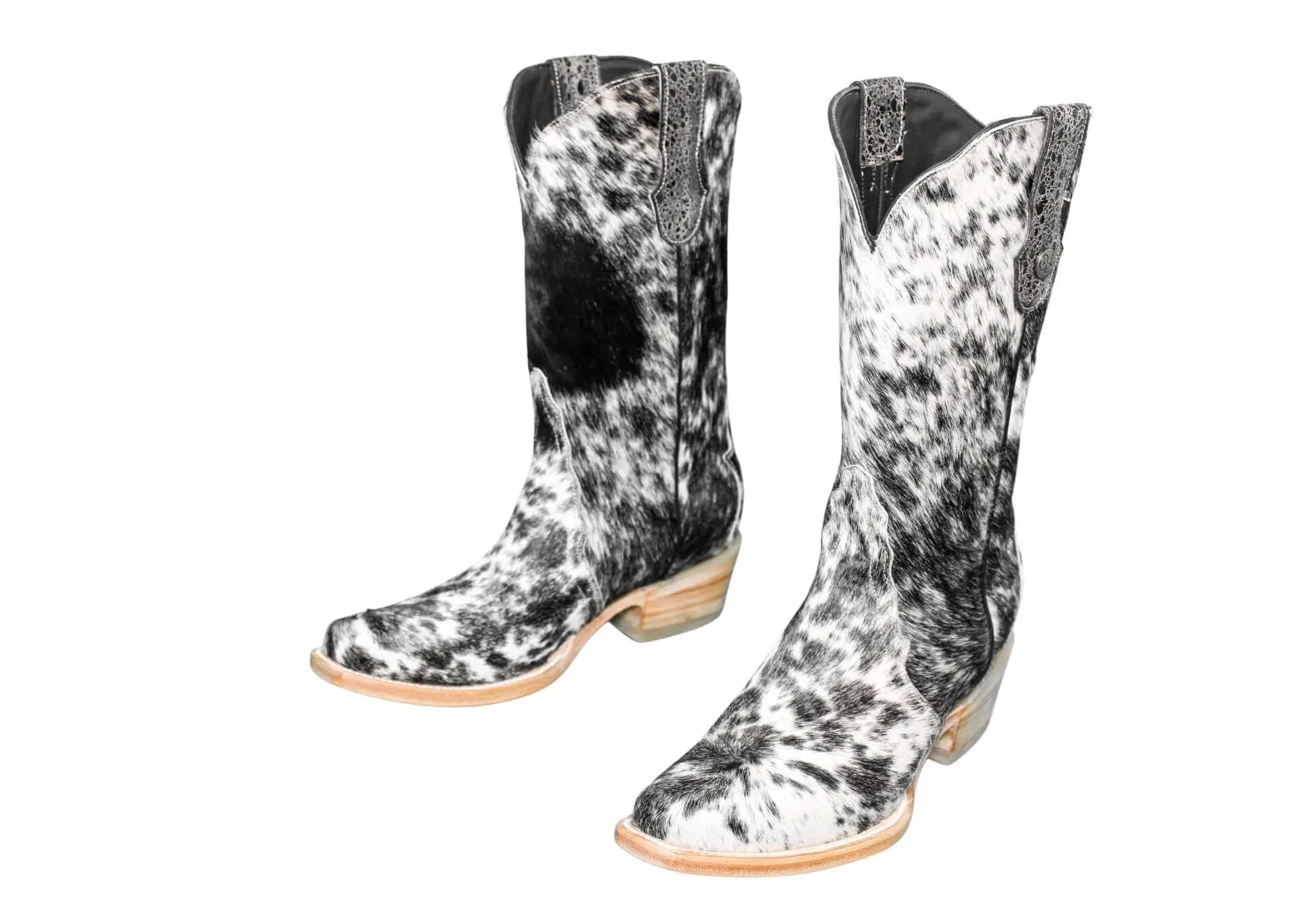 Carmen Tall Cowhide Boots – Hair-on Hide – Size 8.5 – Handmade Western Boots for Women