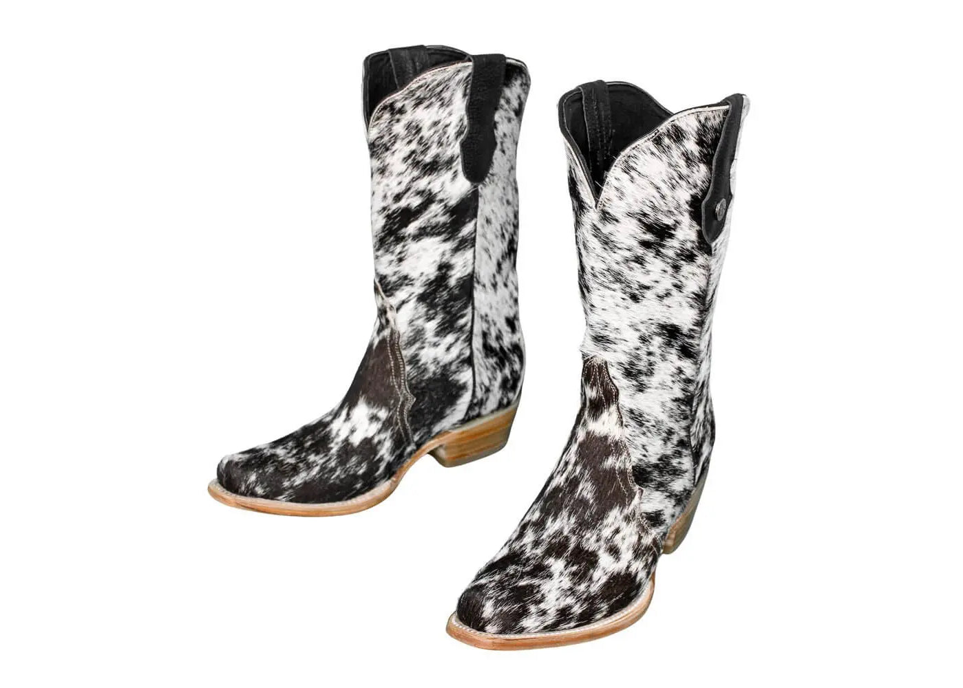 Carmen Tall Cowhide Boots – Hair-on Hide – Size 8.5 – Handmade Western Boots for Women
