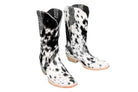 Carmen Tall Cowhide Boots – Hair-on Hide – Size 8.5 – Handmade Western Boots for Women