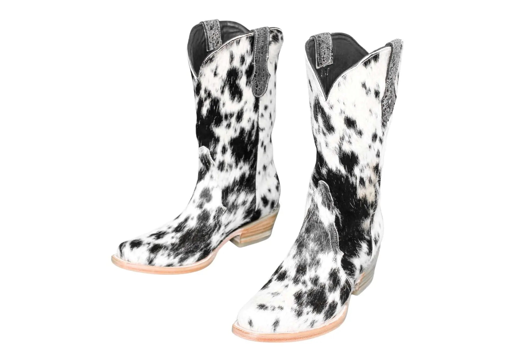 Carmen Tall Cowhide Boots – Hair-on Hide – Size 8.5 – Handmade Western Boots for Women