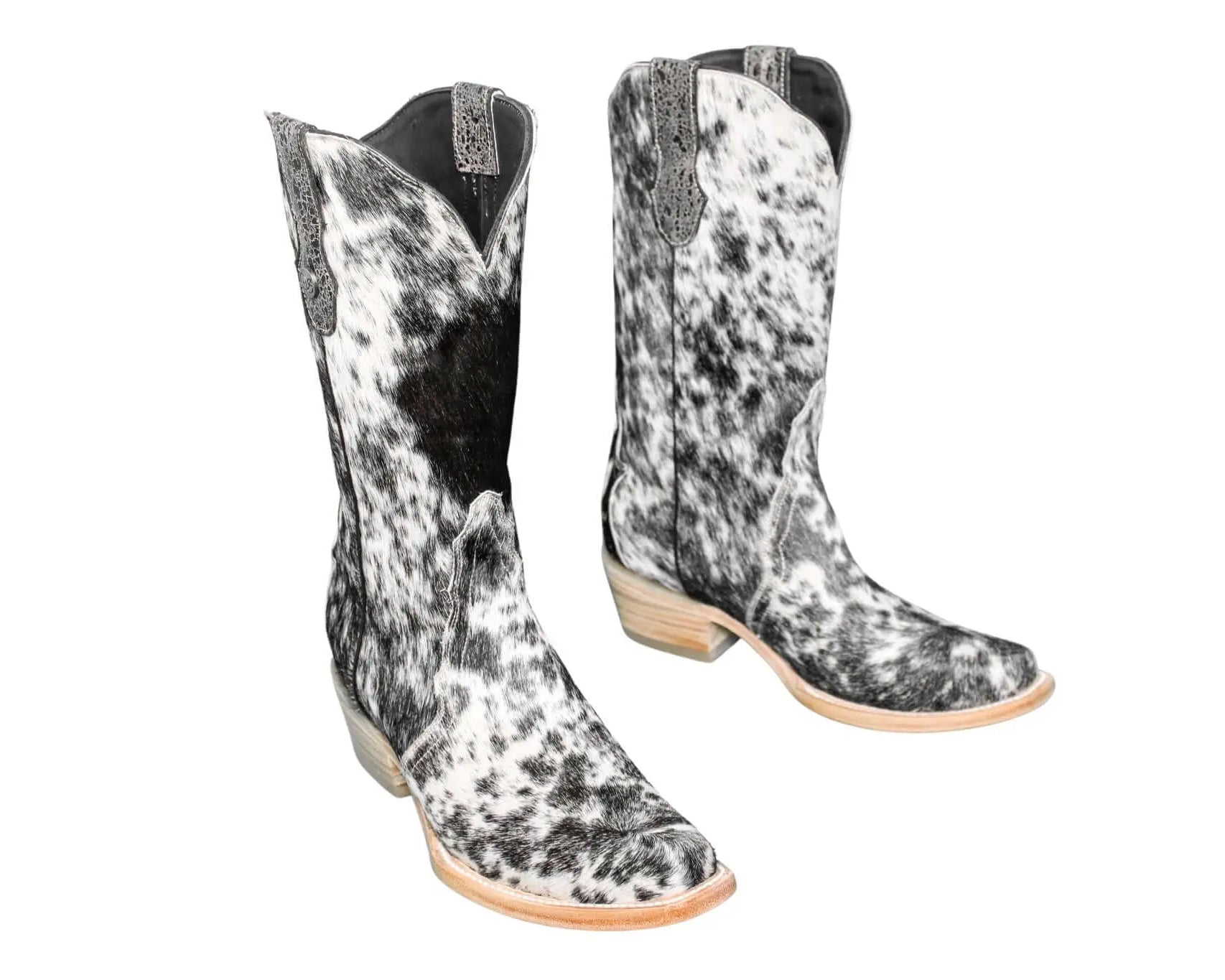 Carmen Tall Cowhide Boots – Hair-on Hide – Size 8.5 – Handmade Western Boots for Women