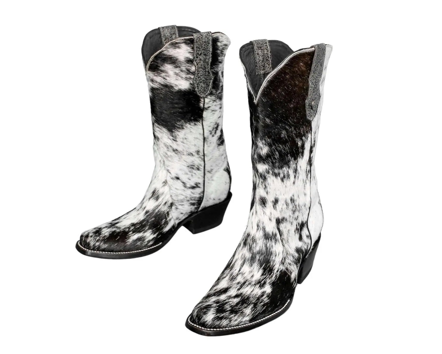 Carmen Tall Cowhide Boots – Hair-on Hide – Size 9 – Handmade Western Boots for Women