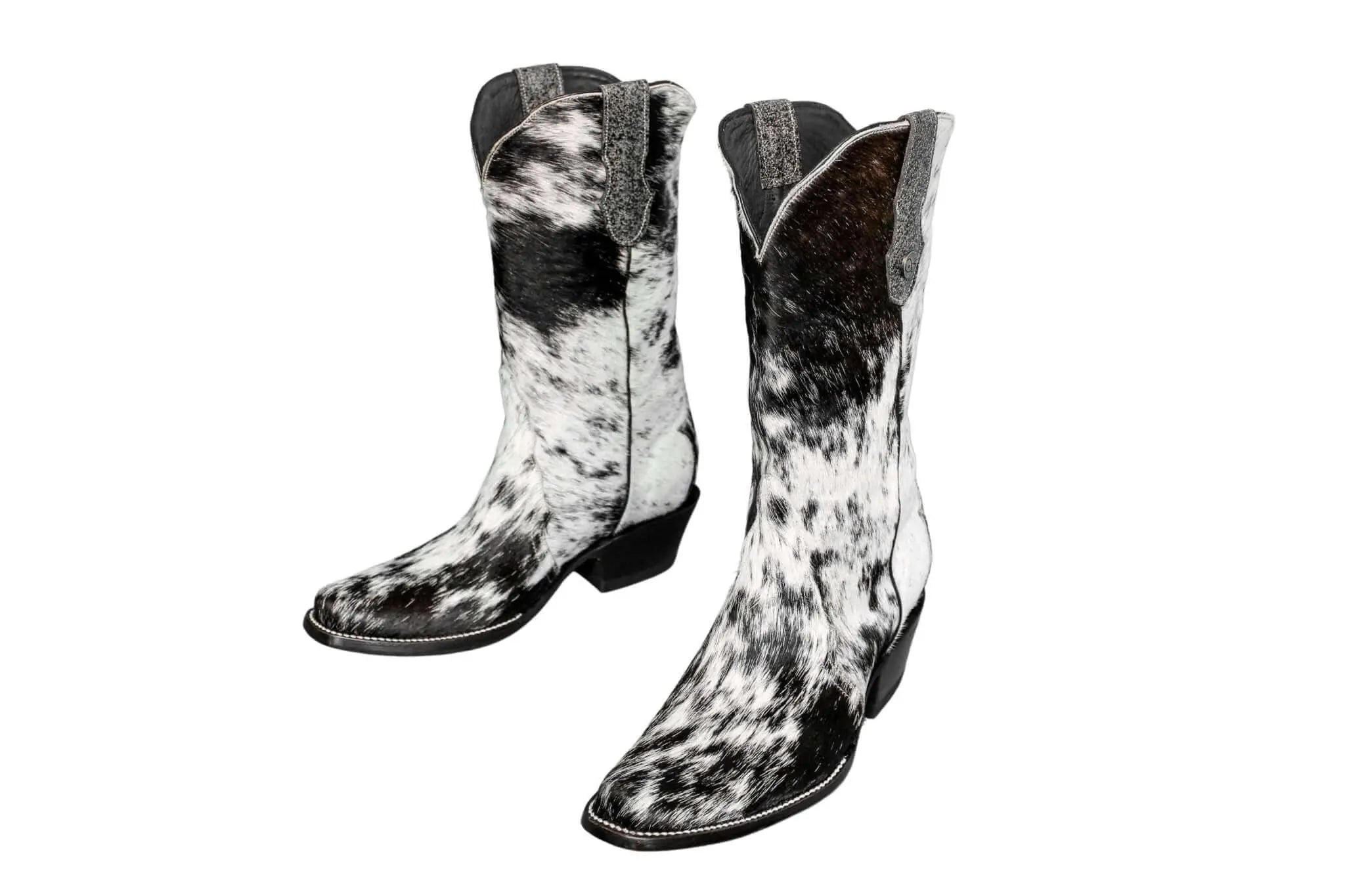 Carmen Tall Cowhide Boots – Hair-on Hide – Size 9 – Handmade Western Boots for Women