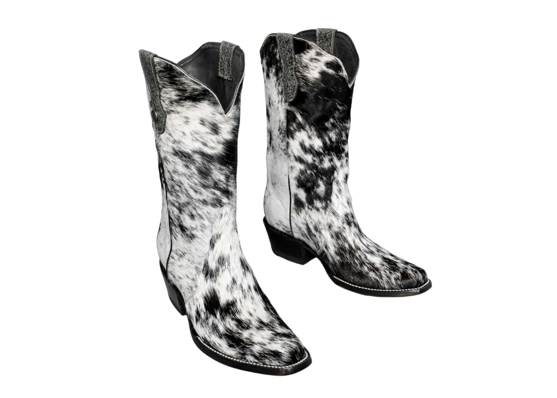 Carmen Tall Cowhide Boots – Hair-on Hide – Size 9 – Handmade Western Boots for Women