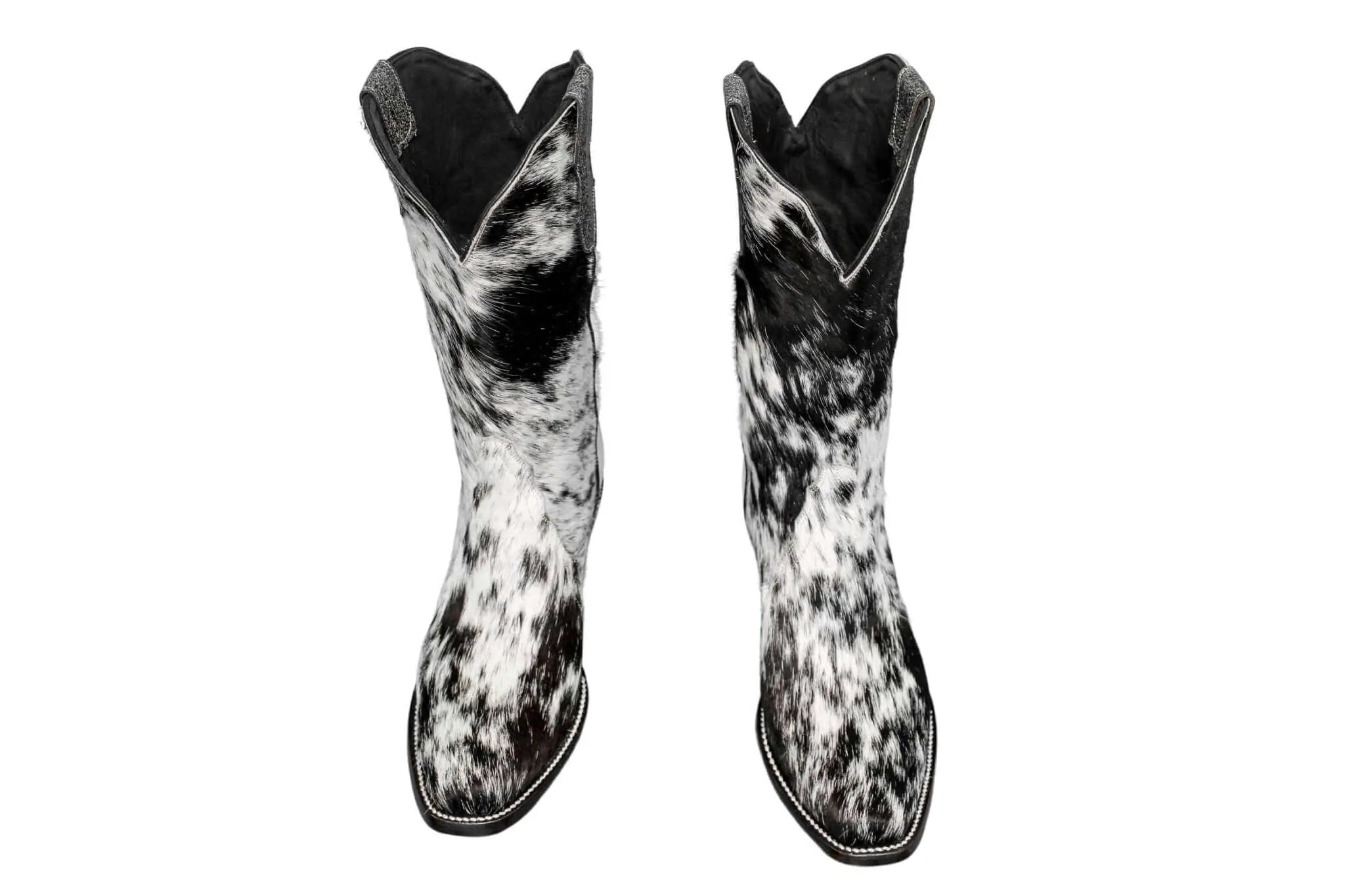 Carmen Tall Cowhide Boots – Hair-on Hide – Size 9 – Handmade Western Boots for Women