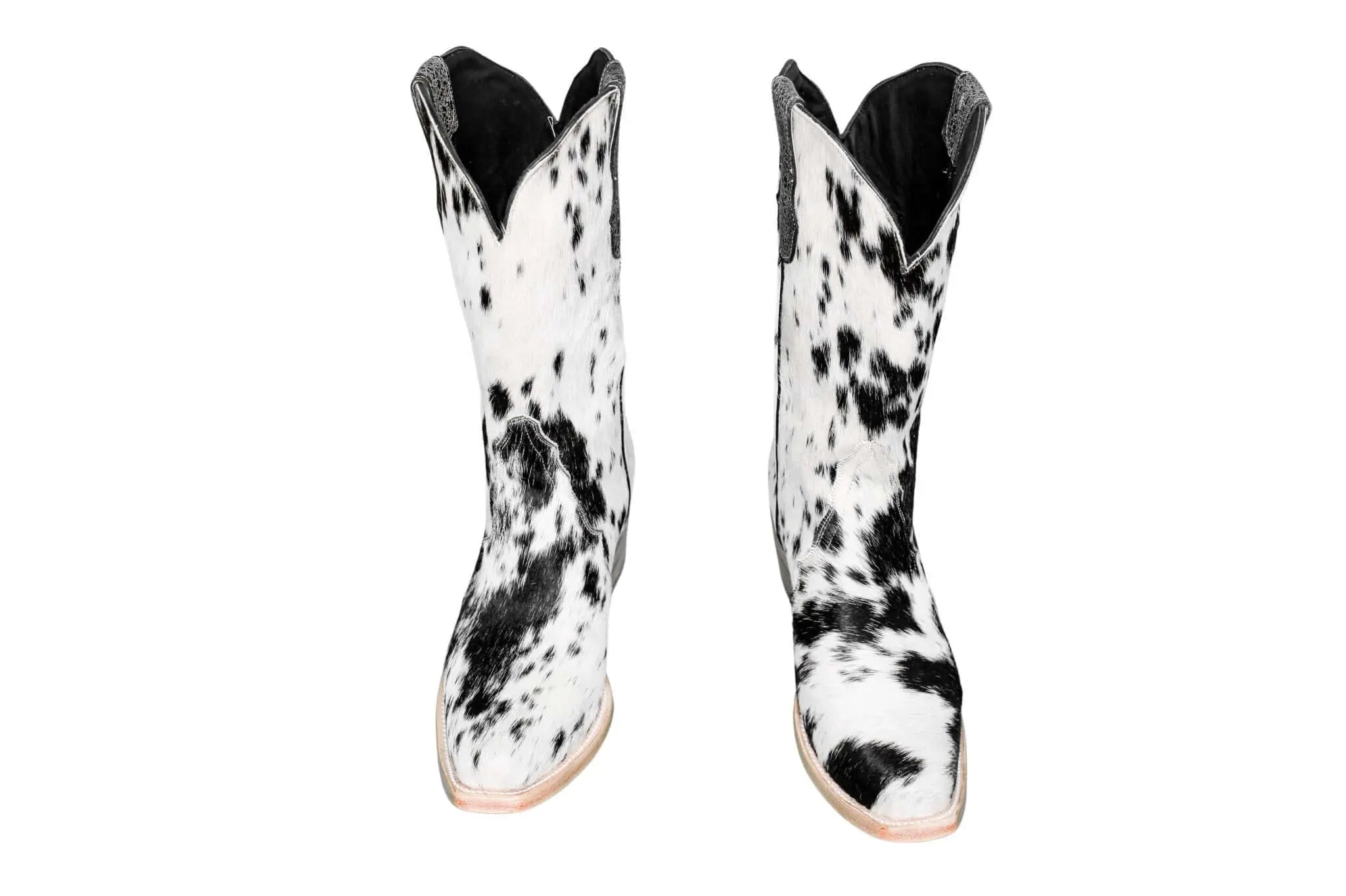 Carmen Tall Cowhide Boots – Hair-on Hide – Size 9.5 – Handmade Western Boots for Women