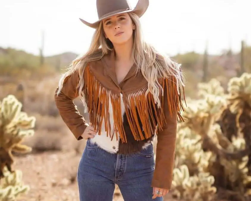 The Charlotte Hair - on hide Fringe Jacket - Stiefeld Boots