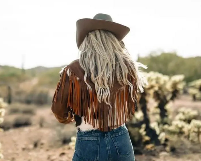 The Charlotte Hair - on hide Fringe Jacket - Stiefeld Boots