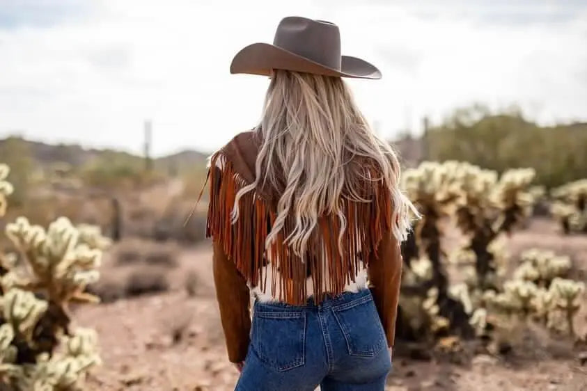 The Charlotte Hair - on hide Fringe Jacket - Stiefeld Boots