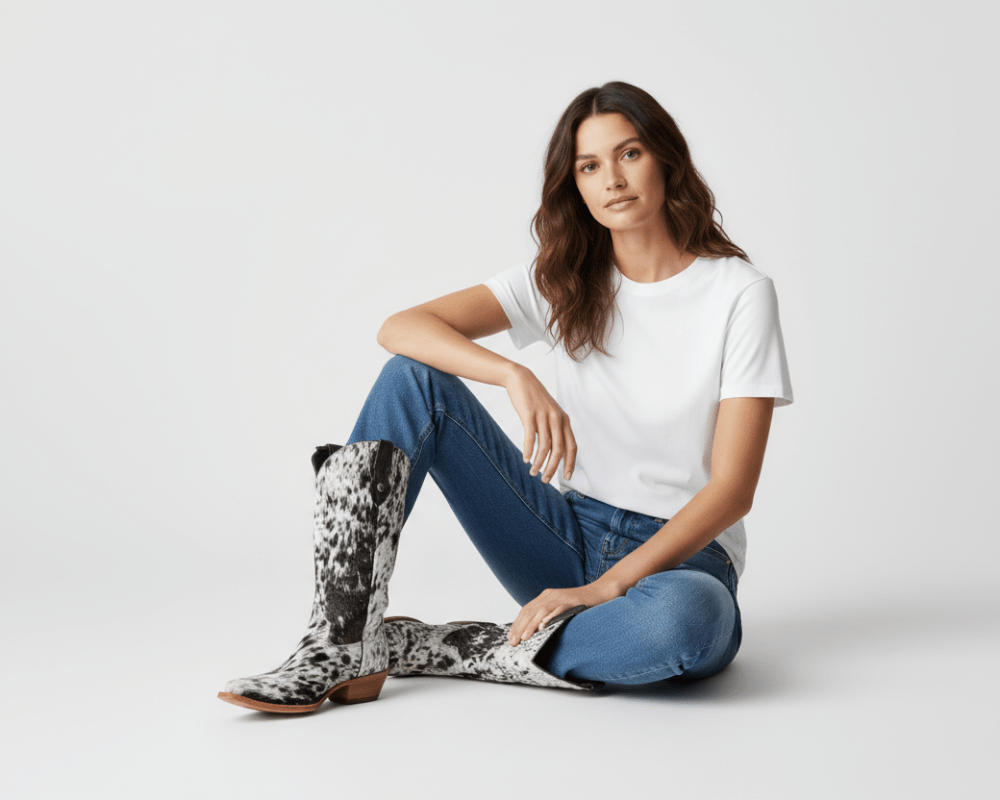 The Dakota Tall Cowhide Boots - Size 10 US