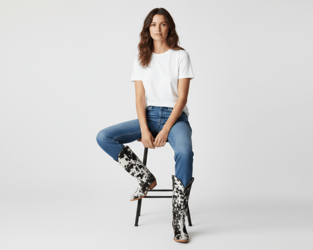 The Dakota Tall Cowhide Boots - Size 8 US