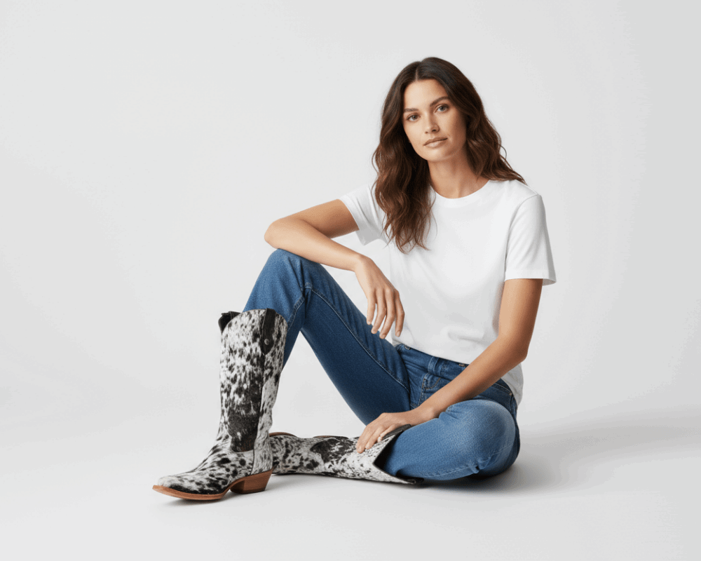 The Dakota Tall Cowhide Boots - Size 10 US