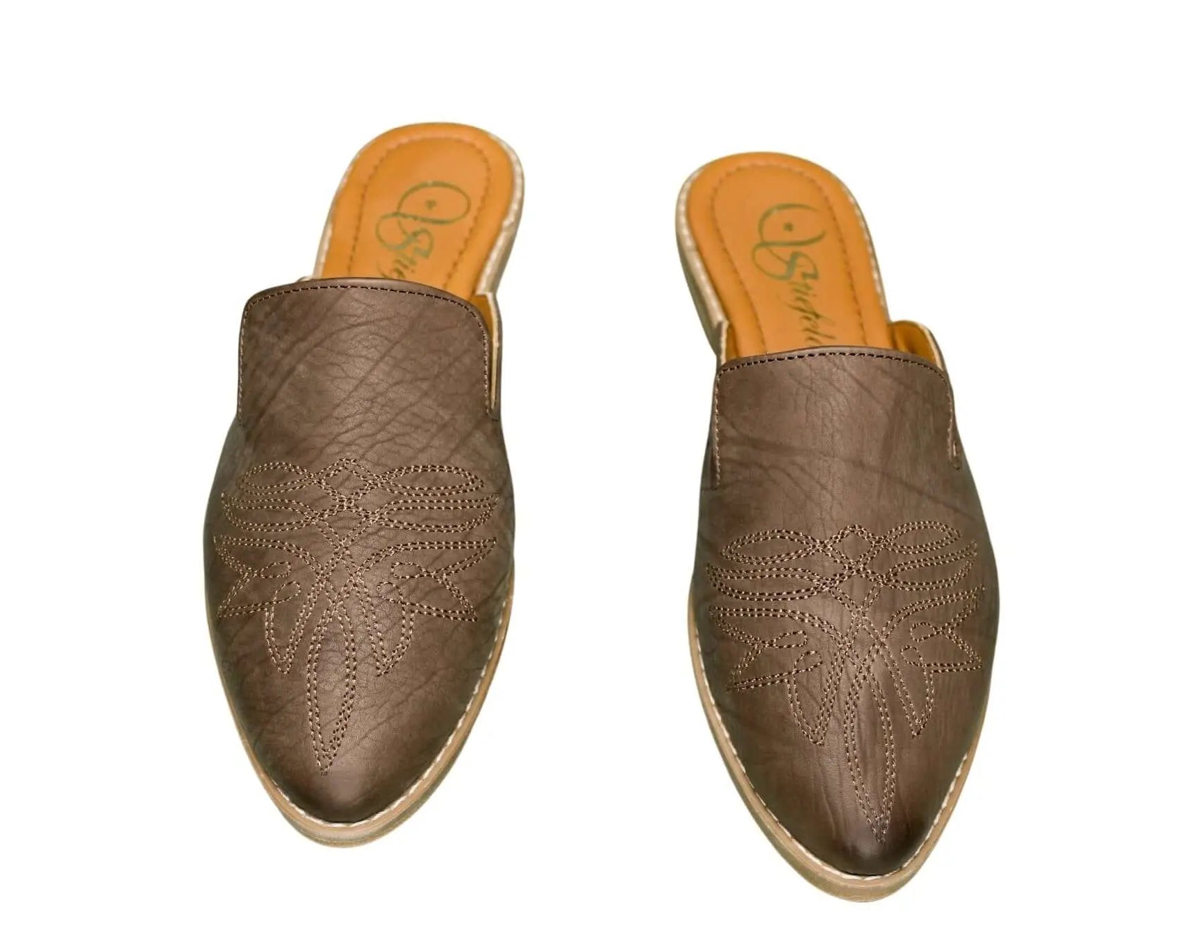 The Georgette Brown Cowhide Mules - Women's Western Wear