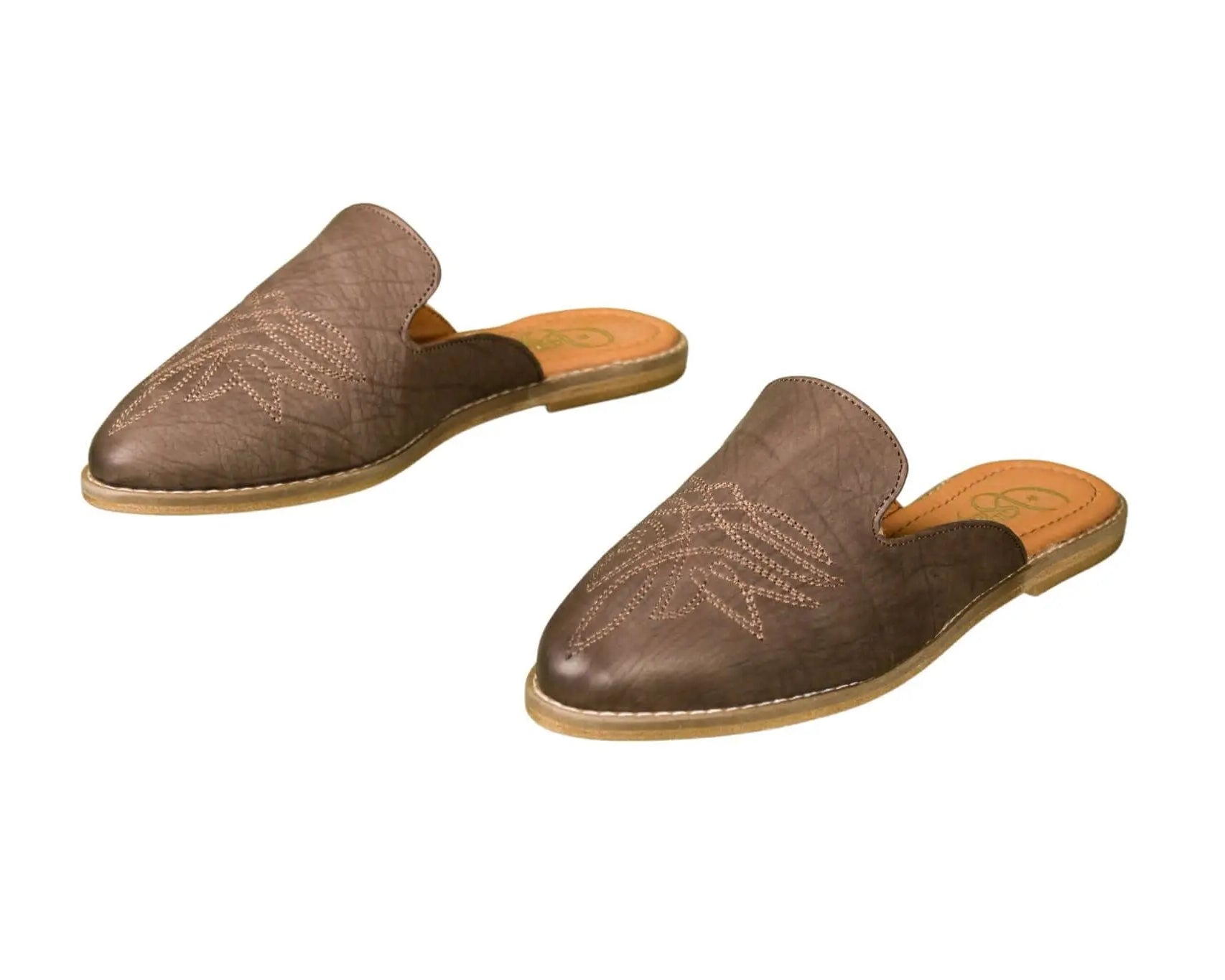 The Georgette Brown Cowhide Mules - Women's Western Wear