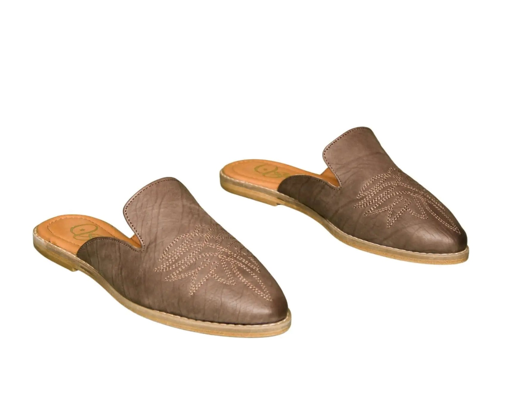 The Georgette Brown Cowhide Mules - Women's Western Wear