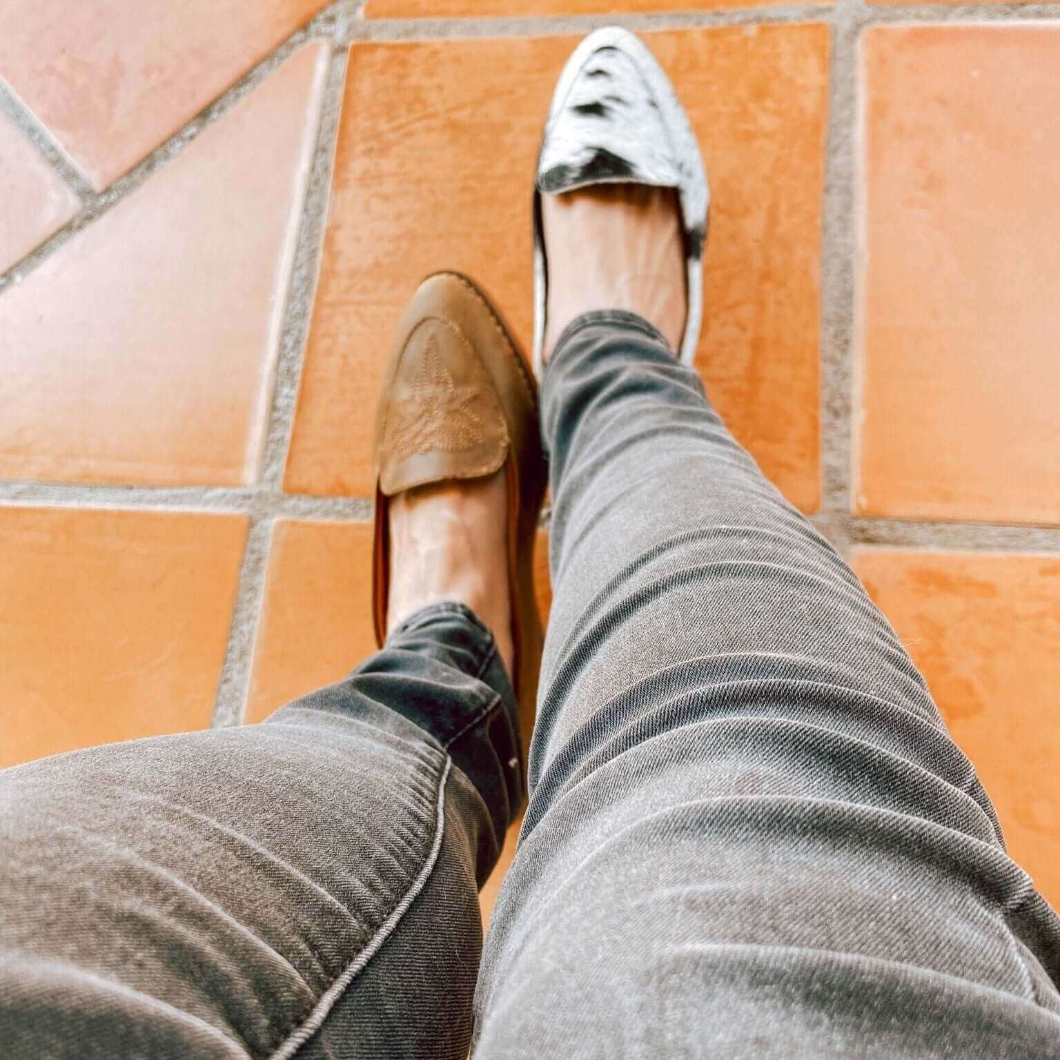 Gretta Cowhide Loafers – Brown Leather Almond Toe Western Loafers