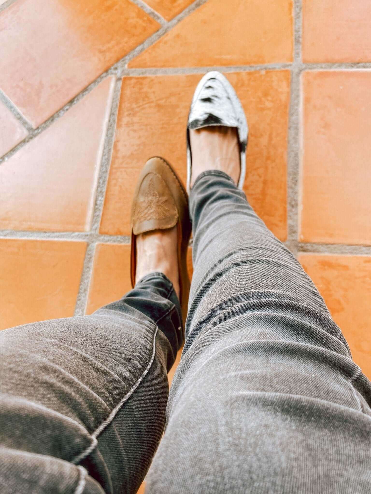 Gretta Cowhide Loafers – Brown Leather Almond Toe Western Loafers