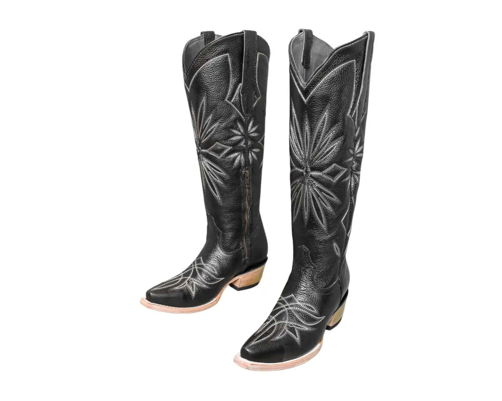 Lorraine Boots – Black Cowboy Boots for Women – Handmade Tall Western Boots