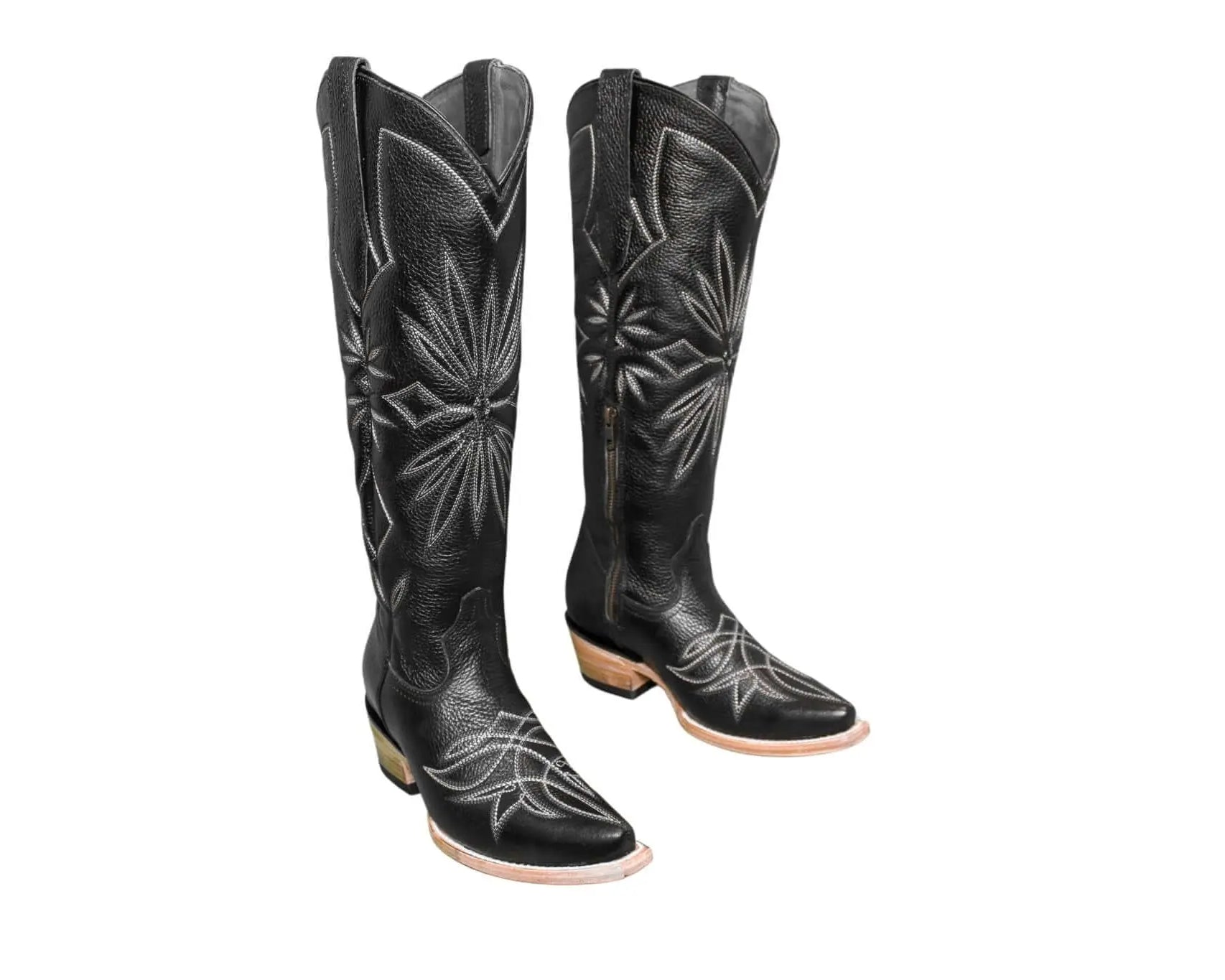 Lorraine Boots – Black Cowboy Boots for Women – Handmade Tall Western Boots