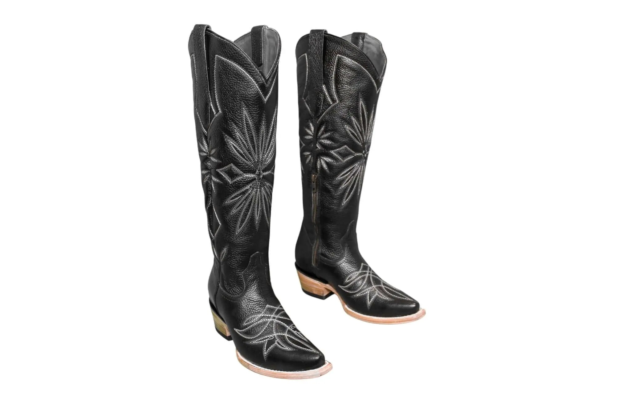 Lorraine Boots – Black Cowboy Boots for Women – Handmade Tall Western Boots