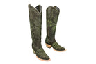 Lorraine Suede Tall Boots – Olive Green – Handmade Western Boots