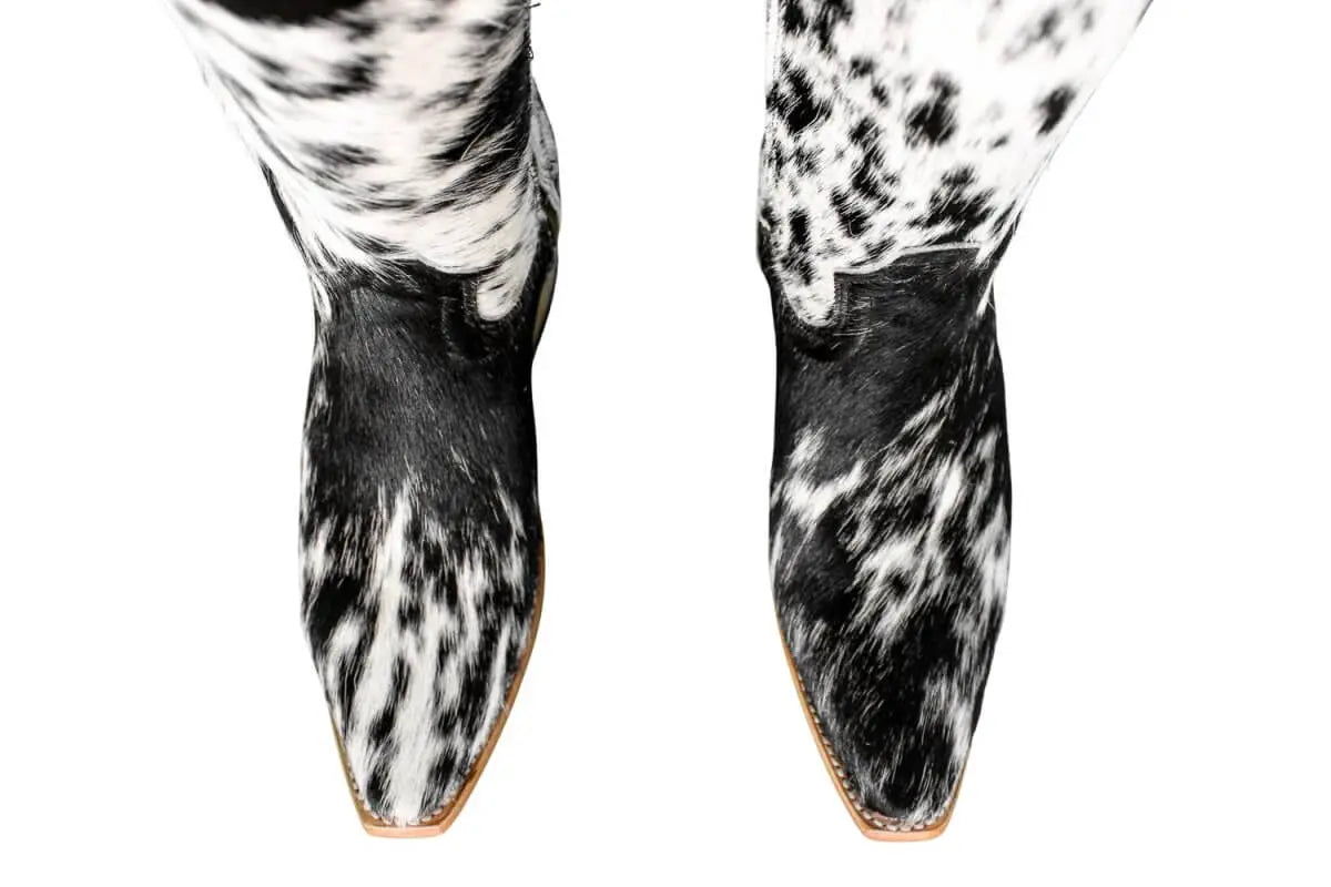 The Lorraine Knee - High Cowhide Boots – Hair - on Hide – Size 6.5 US - Stiefeld Boots