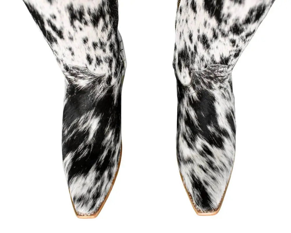 The Lorraine Knee - High Cowhide Boots – Hair - on Hide – Size 7 US - Stiefeld Boots