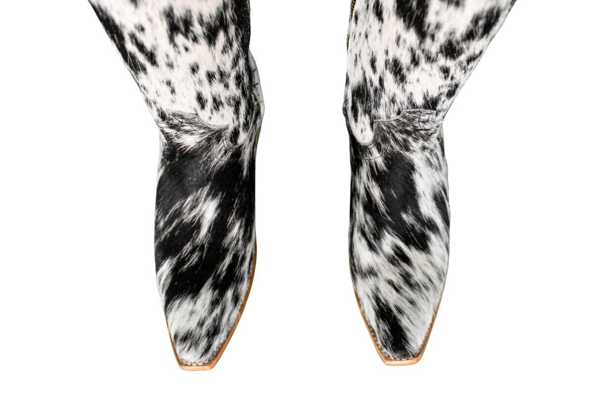 The Lorraine Knee - High Cowhide Boots – Hair - on Hide – Size 7 US - Stiefeld Boots