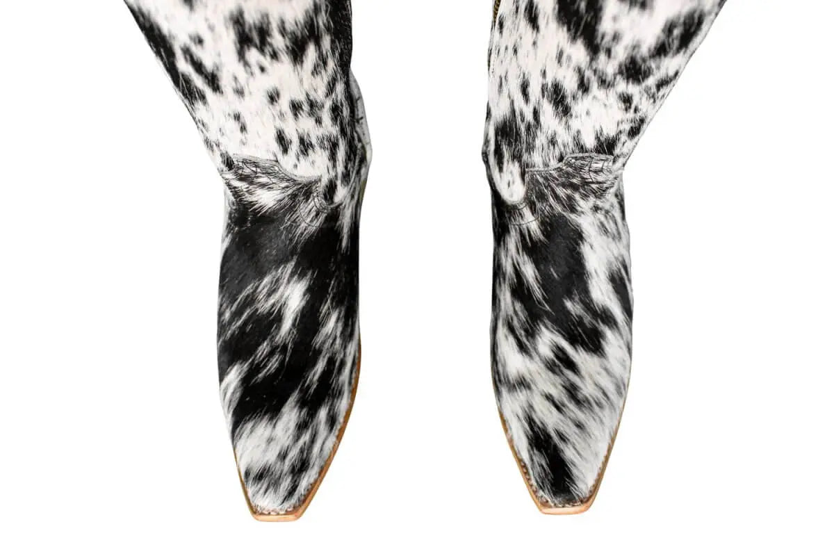 The Lorraine Knee - High Cowhide Boots – Hair - on Hide – Size 7 US - Stiefeld Boots