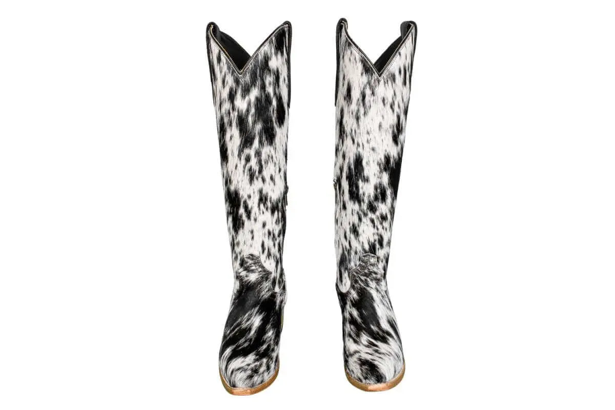 The Lorraine Knee - High Cowhide Boots – Hair - on Hide – Size 7 US - Stiefeld Boots