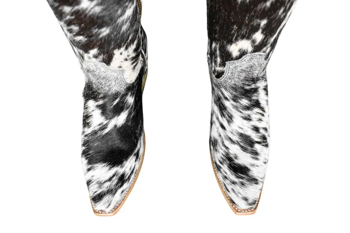 The Lorraine Knee - High Cowhide Boots – Hair - on Hide – Size 7.5 US - Stiefeld Boots