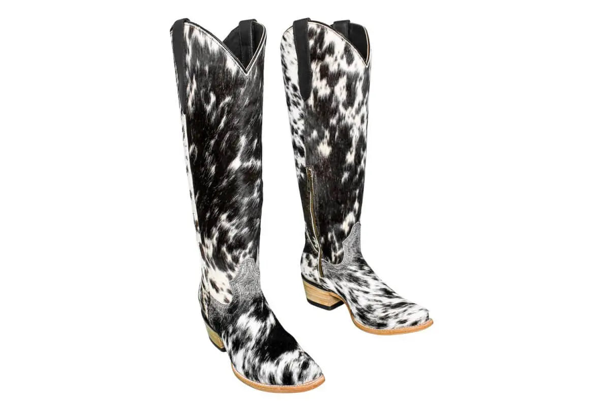 The Lorraine Knee - High Cowhide Boots – Hair - on Hide – Size 7.5 US - Stiefeld Boots
