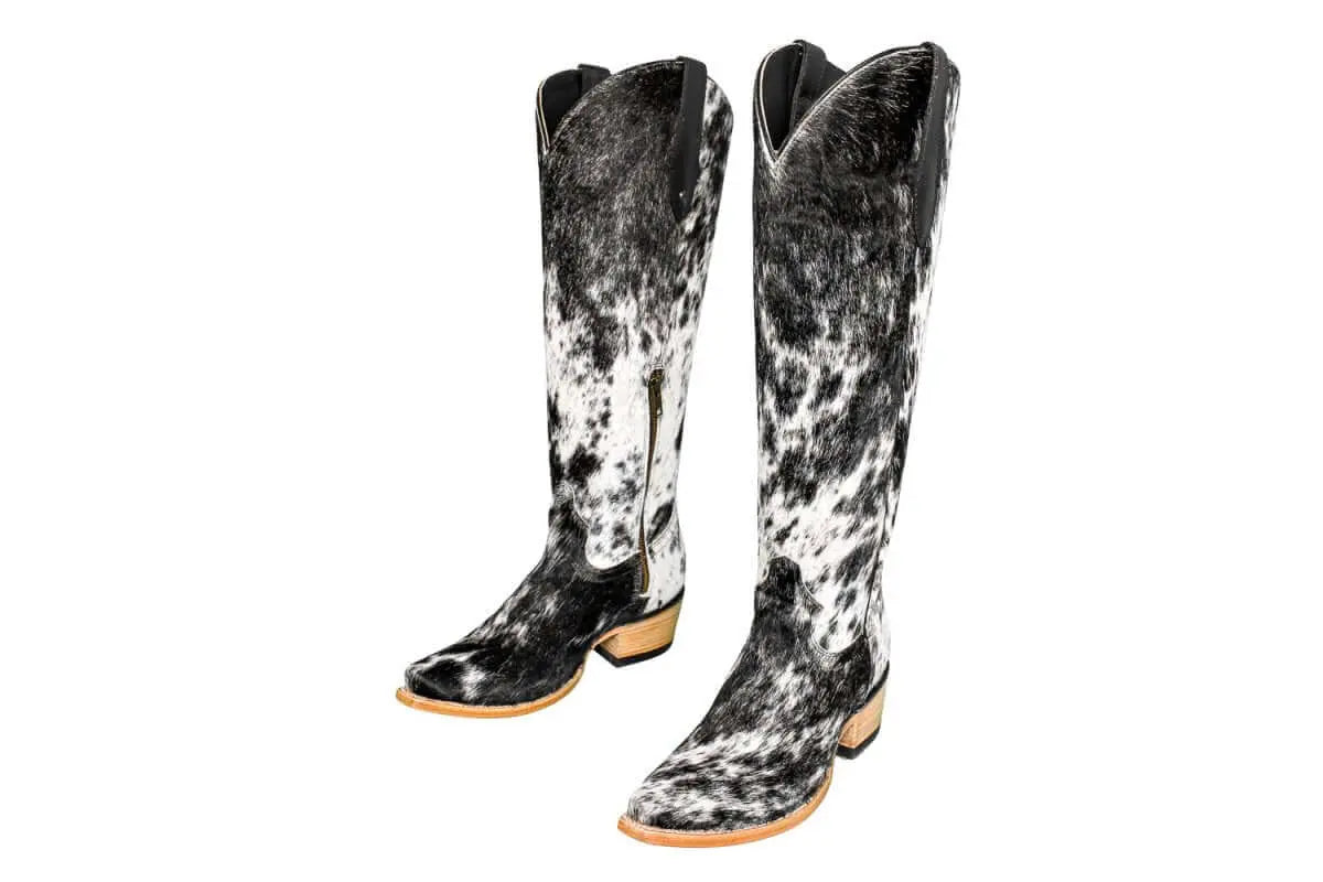 The Lorraine Knee - High Cowhide Boots – Hair - on Hide – Size 8.5 US - Stiefeld Boots