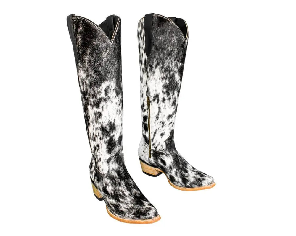The Lorraine Knee - High Cowhide Boots – Hair - on Hide – Size 8.5 US - Stiefeld Boots